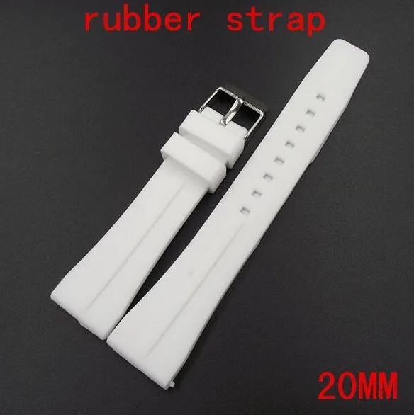 

1PCS 20MM rubber watch strap white color Watch band watch straps -WBR009
