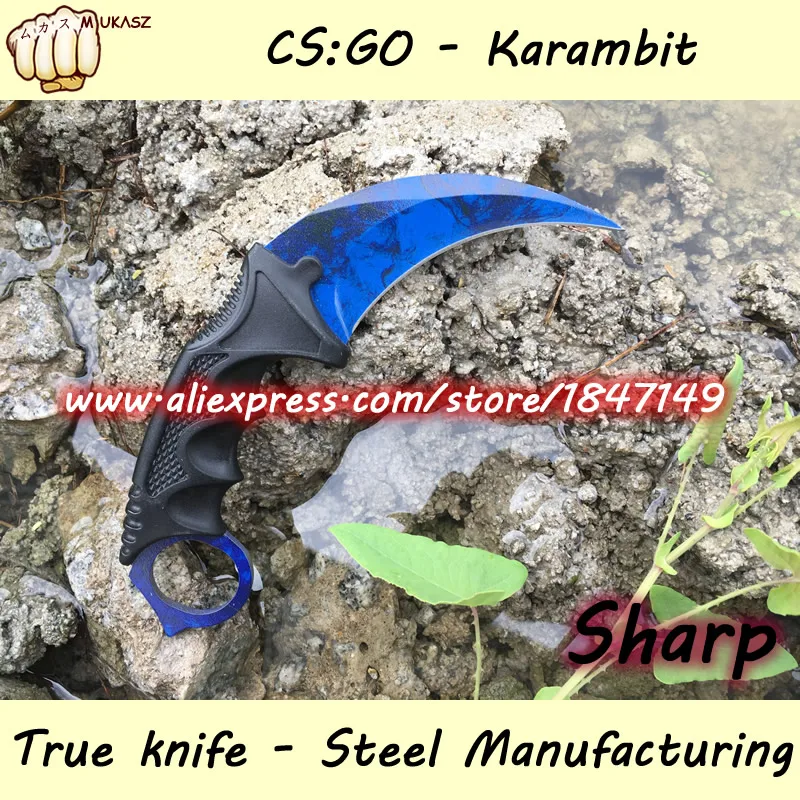 MUKASZ Каменное мытье CS ХОДУ Counter Strike Черный Karambit Нож шеи с Оболочкой Тигр Исчезают