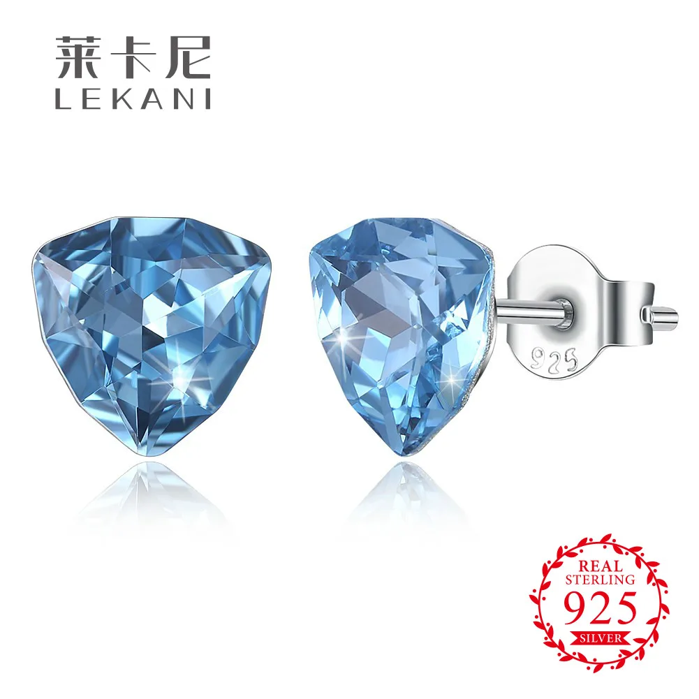 LEKANI кристаллами от Swarovski треугольная форма кристалла мини серьги стержня для