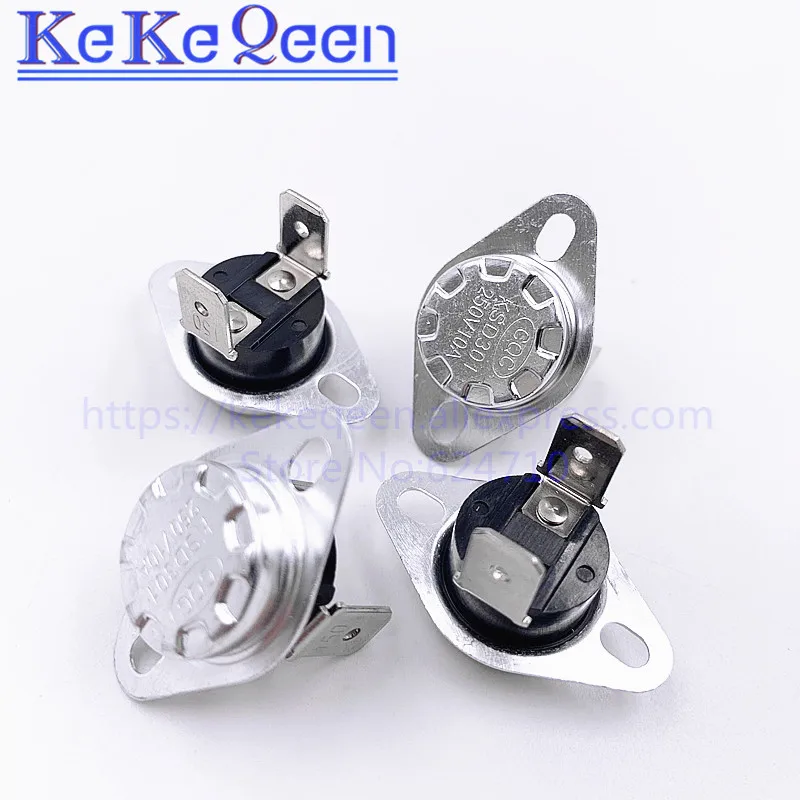 KSD301 250V 10A/16A 40 45 50 55 60 65 70 75 80 85 90 95~ 130 градусов Цельсия угол 90 футов нормально закрытый Термальность Управление переключатель