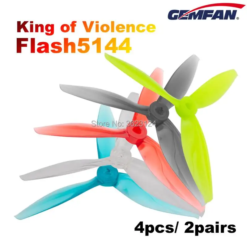 4 шт./2 пары Gemfan Flash 5144 3 лопастные пропеллеры высокоскоростное насилие для 4s 6s FPV