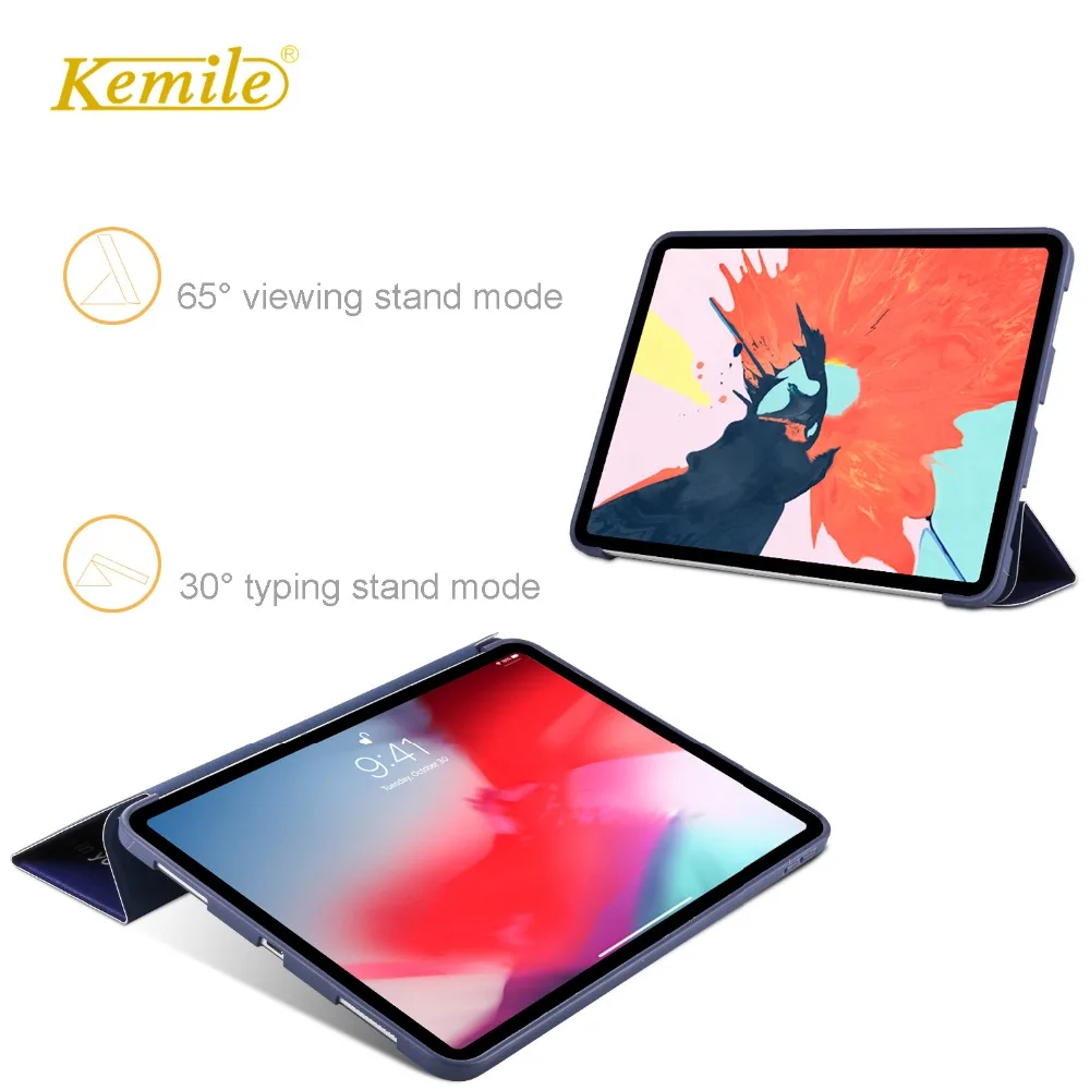 

Kemile for iPad Pro 11 Case,Auto Sleep Wake up Stand soft TPU Protective Cover For iPad Pro 11 inch Case Support Attach Charge