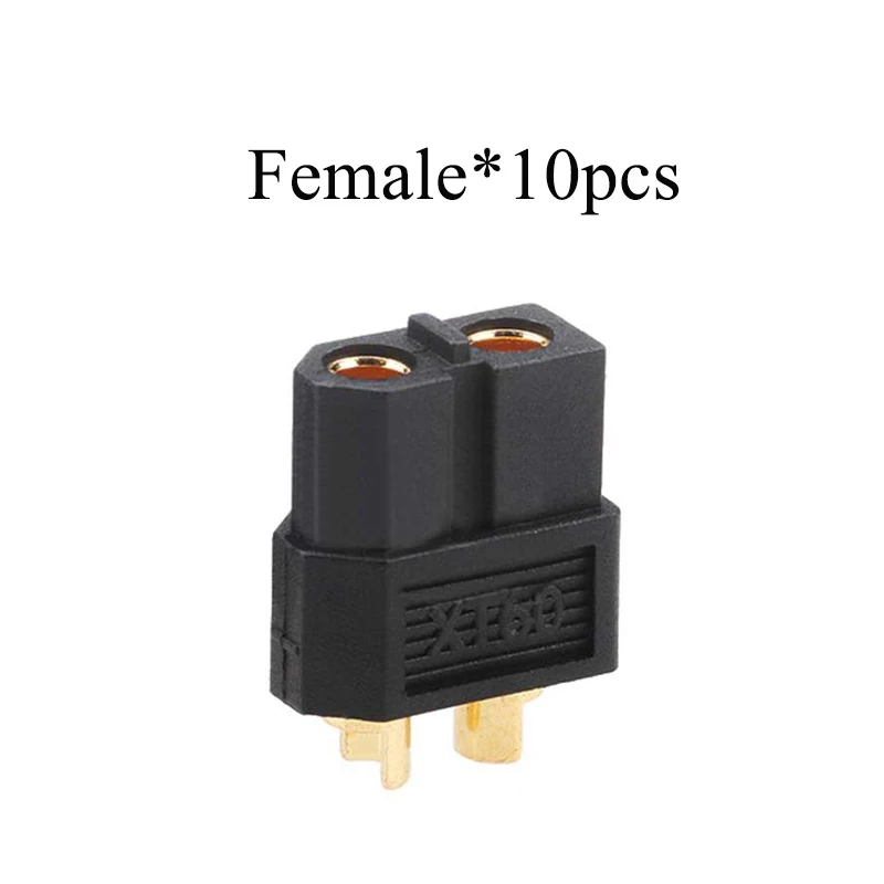 10 pcs Female black 10 шт. AMASS XT60 XT-60 XT60 Мужской Женский пули Разъемы Вилки черный желтый для RC Lipo батарея 5 пар Квадрокоптер вертолет - Цвет: 10 pcs Female black