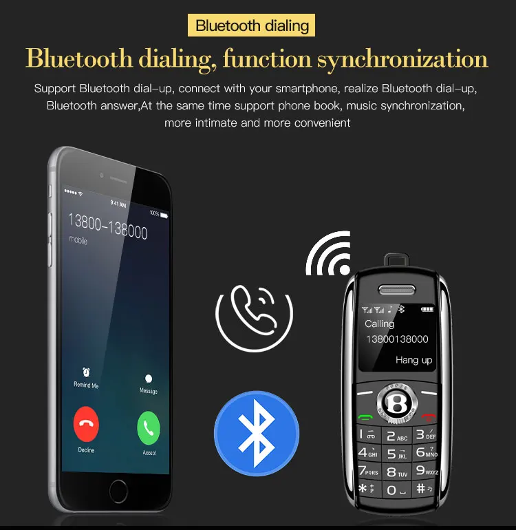 Мини Спортивный Автомобильный ключ форма мобильный телефон Bluetooth Dailer волшебный голосовой скоростной Набор Две сим-карты маленький телефон Русский ключ