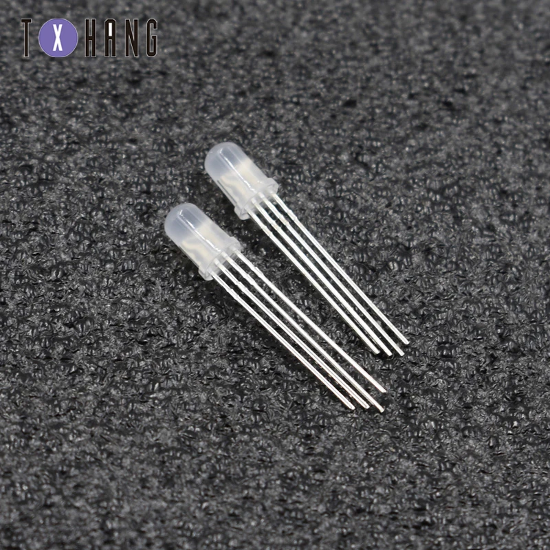 20/50/100 шт 5 мм 4pin RGB молочно-белый трехцветный общий анод/катод круглый
