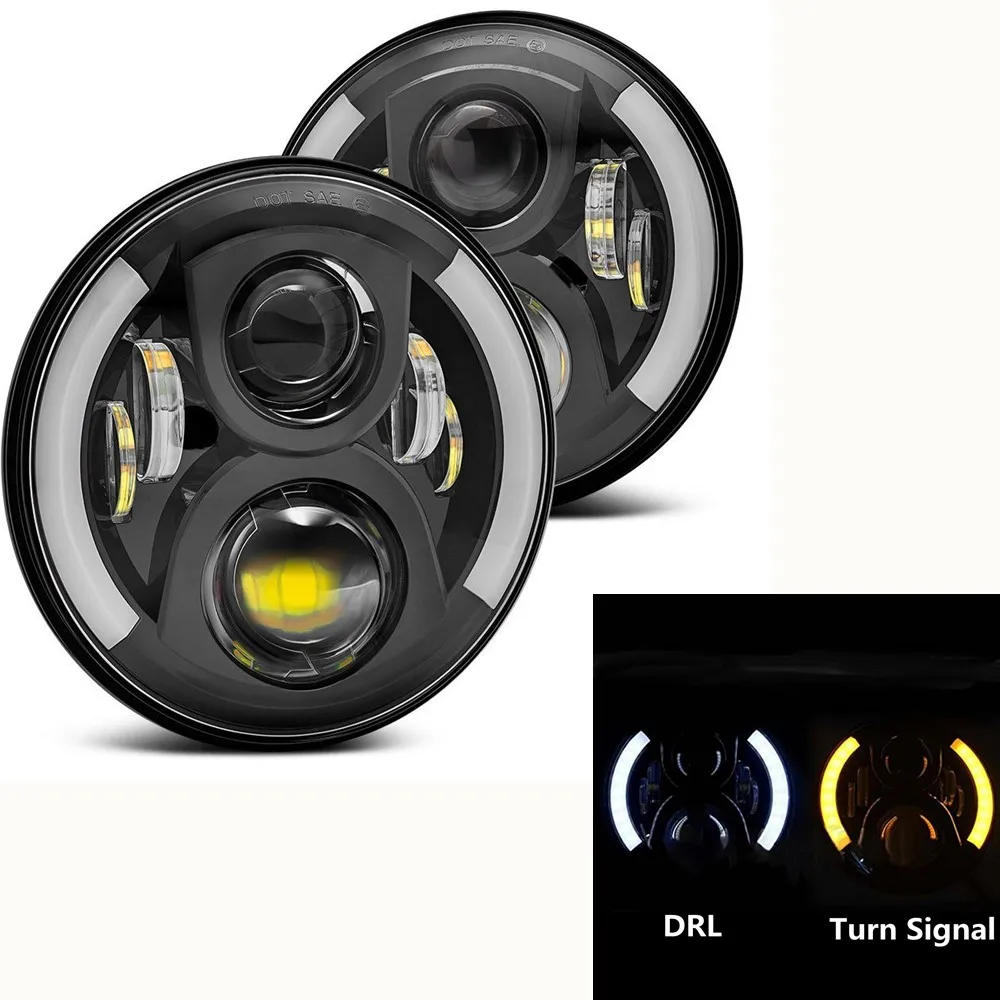 7 &quotфар для джипа Wrangler дюймов круглый светодиодный проектор фары Классический