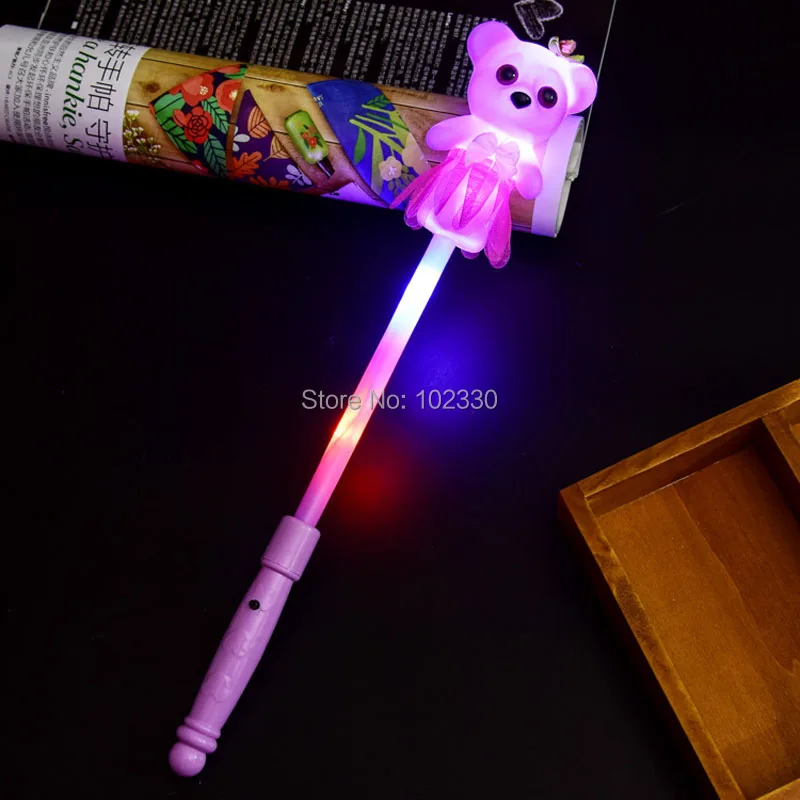 100 шт. милые маленькие медведи Светящиеся СВЕТОДИОДНЫЕ Палочки Rally Rave Cheer Batons Party