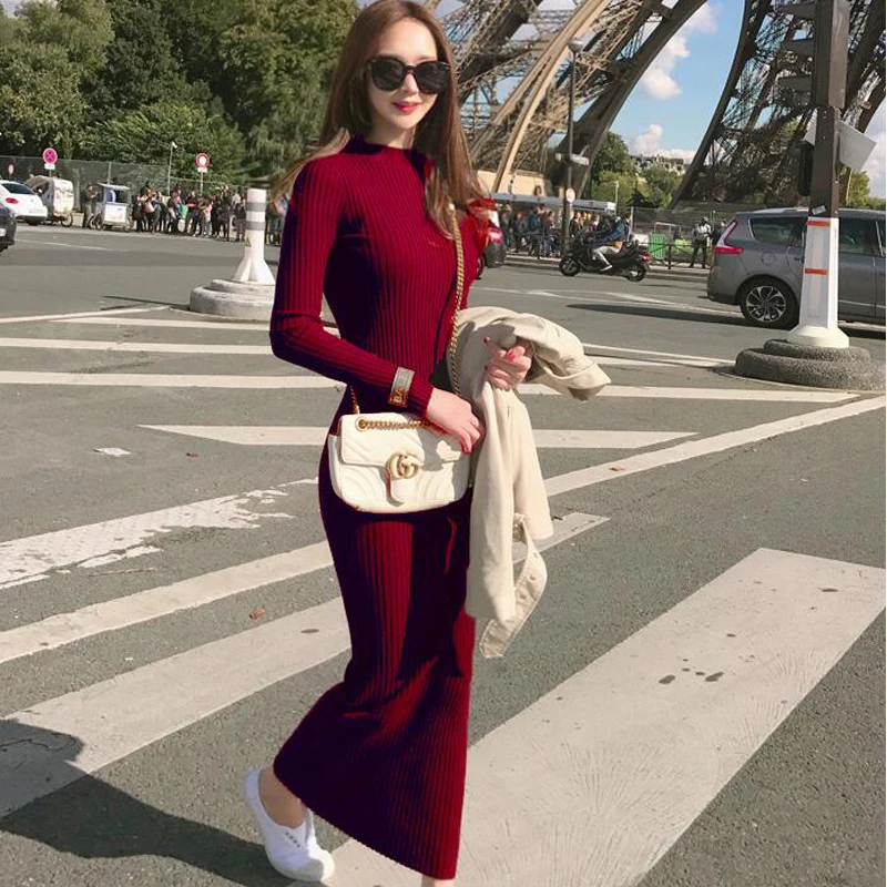 Свитер женский вязаный высокого качества с длинным рукавом|sweater dress|dress fashiondress