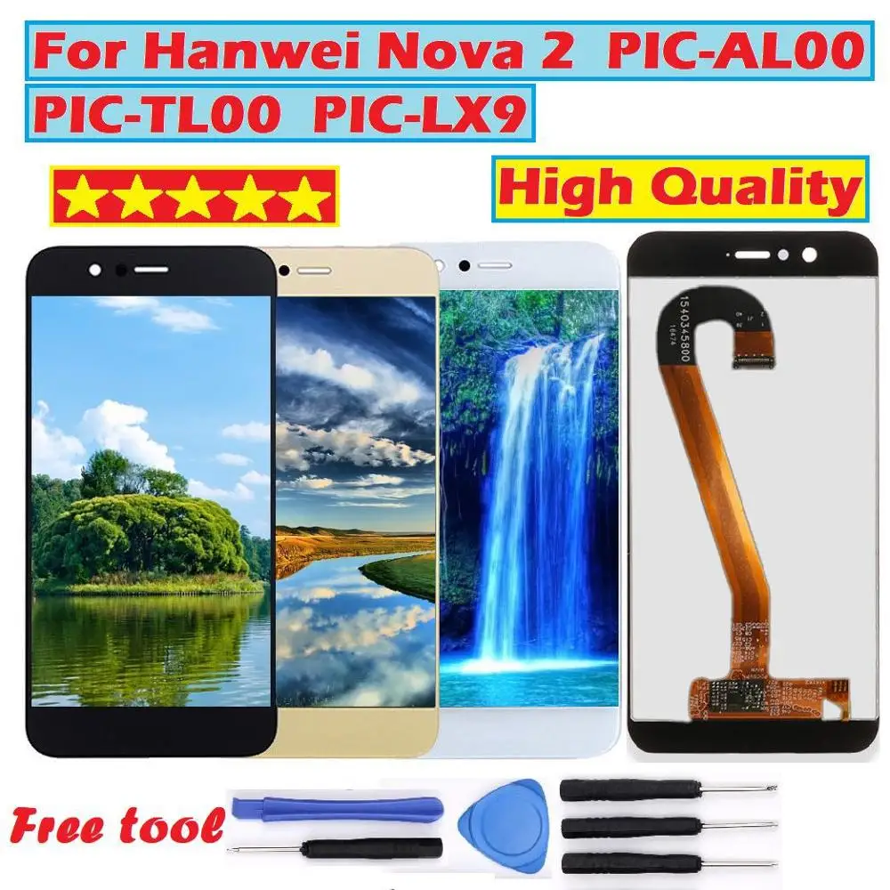Для Huawei Nova 2 ЖК дисплей Дисплей Панель Сенсорный экран планшета Сенсор Стекло в