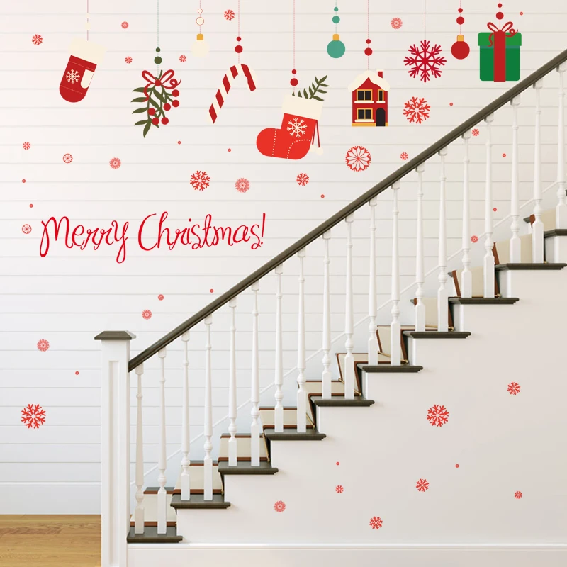 [Fundecoration] DIY рождественские подарки перчатки носки снежинки украшения настенные