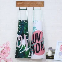 cactus leaf plant pattern apron canvas cloth adults cooking baking kitchen aprons bibs home cleaning tools accessories tools