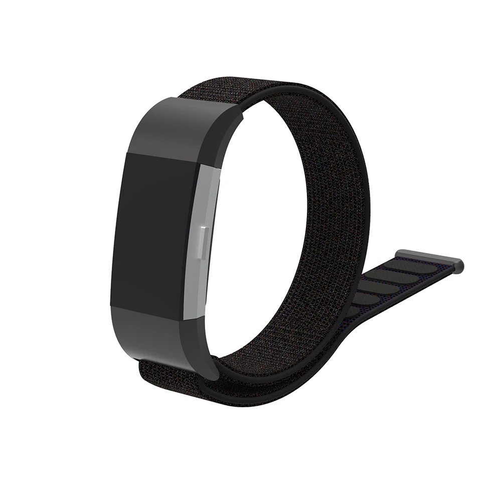 Сменный нейлоновый ремешок для наручных часов ремешок для Fitbit Charge 2 спортивный браслет сменный нейлоновый ремешок для наручных часов - Цвет: Черный