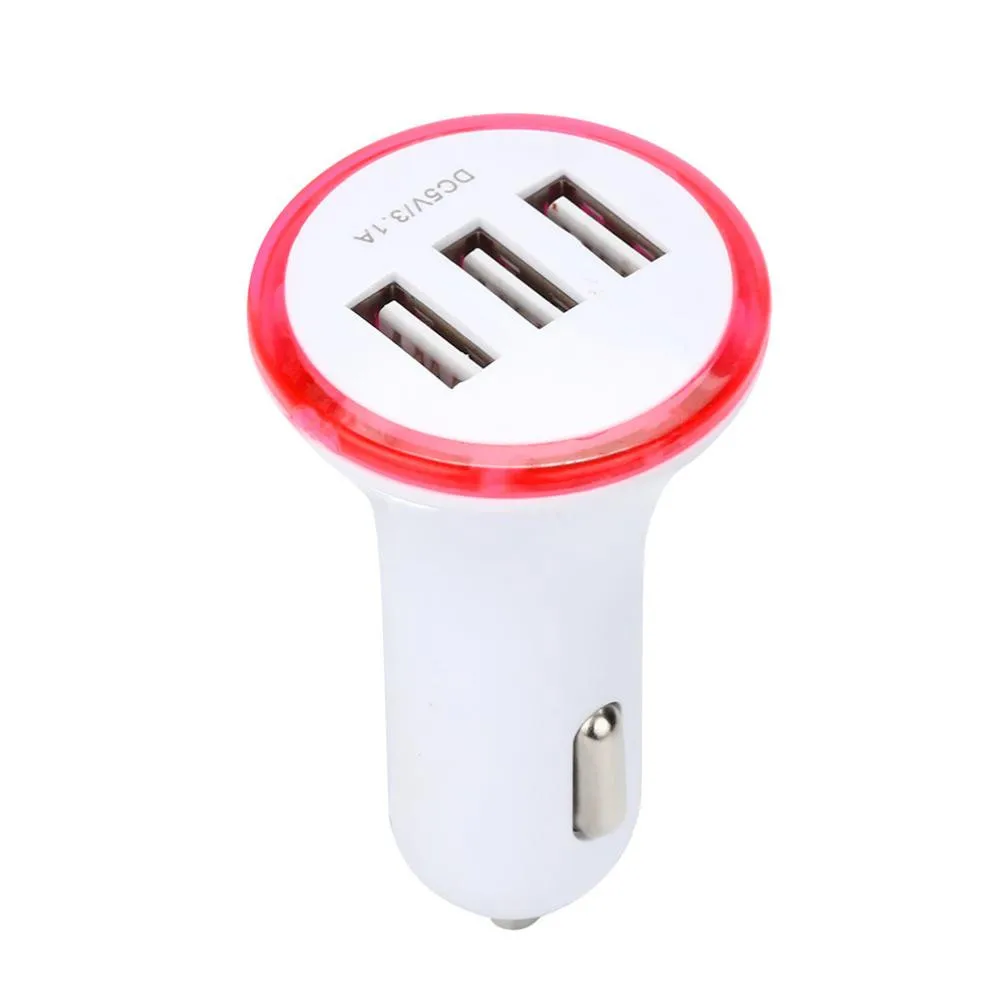 EPULA 3 порта автомобильное зарядное устройство 3.1A LED USB адаптер гнездо