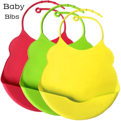 New Children Baby Eat Bib Bib Baby Silicone Rice Bowl Baby Waterproof Leak-Proof Feeding Children Mouth Pocket