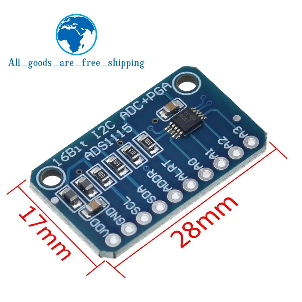 TZT 16 бит I2C ADS1115 модуль ADC 4 канала с усилителем Pro RPi | Электронные компоненты и