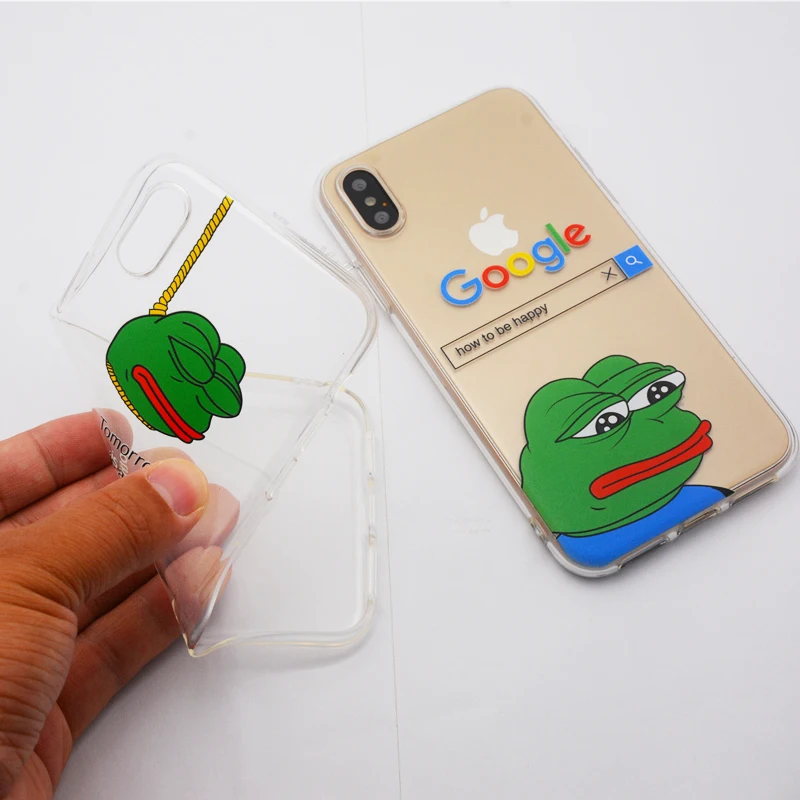 Case for iPhone Xs Max XR Funny Meme Are You Ok I Am Fine Frog Clear Phone Cover Coque For 6 6S 7 8 Plus X |