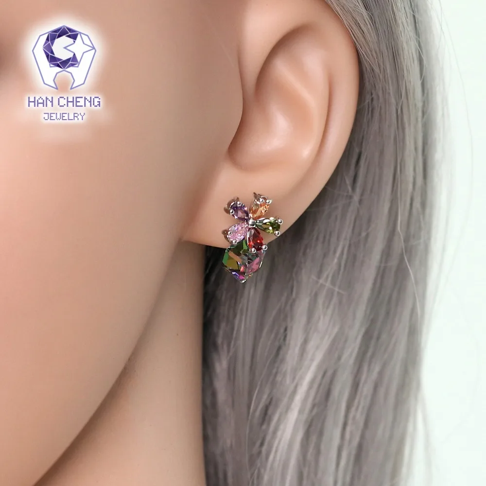 HanCheng новинка модные роскошные посеребренные для ногтей драгоценный камень