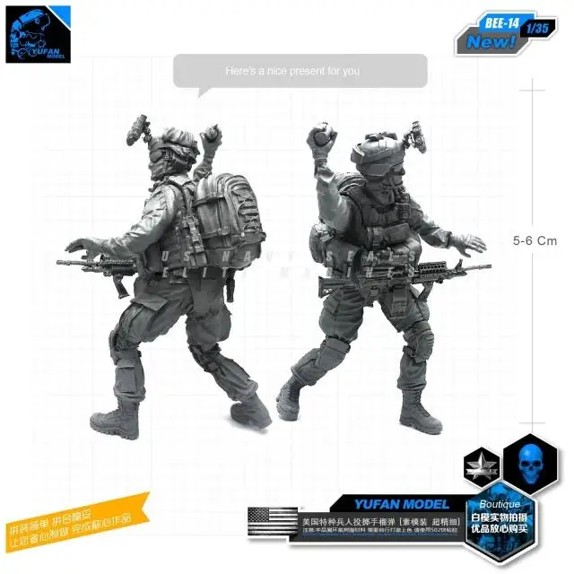 Современная модель солдата американской армии Moled из смолы 1/35 солдат Би 14|soldier