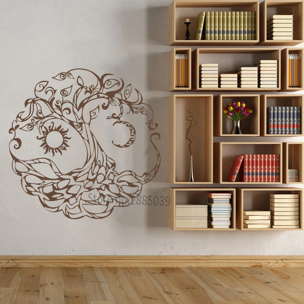 Абстрактная виниловая наклейка на стену с изображением дерева жизни символа