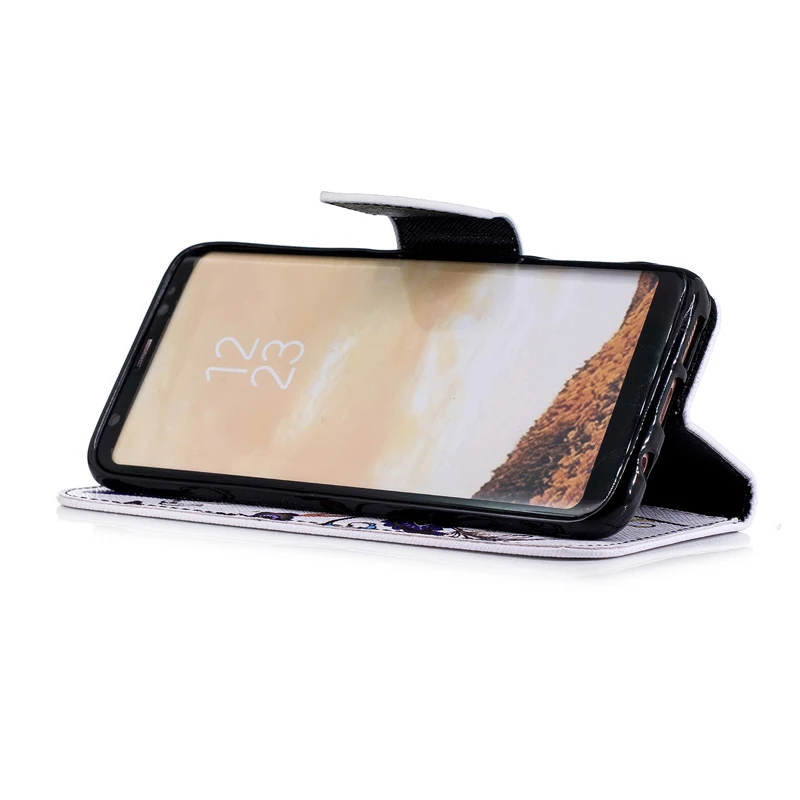 Кожаный чехол для Samsung Galaxy S8 S 8 милый чехол-книжка с мультяшным рисунком SM-G950F G950FD