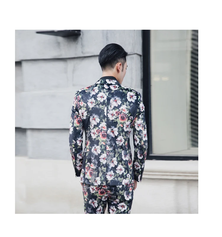 3 шт. костюм мужской цветочный костюм Abito Uomo Cerimonia костюм Mariage Homme повседневный мужской костюм деловой смокинг приталенный костюм