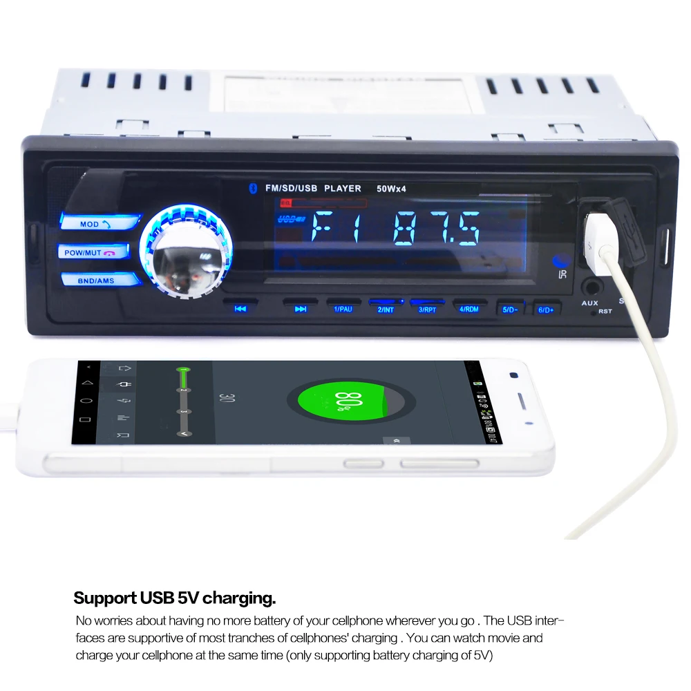 

Car Vehicle MP3 Multifunction Player Support Handsfree calls BT+Microphone FM radio breakpoint memory ID3 play Remote Controller