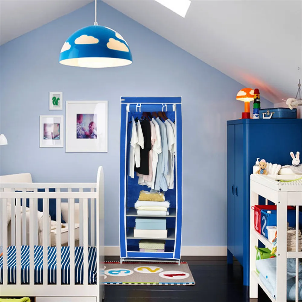 Finether нетканый шкаф портативный для одежды органайзер хранения коробка синий|box