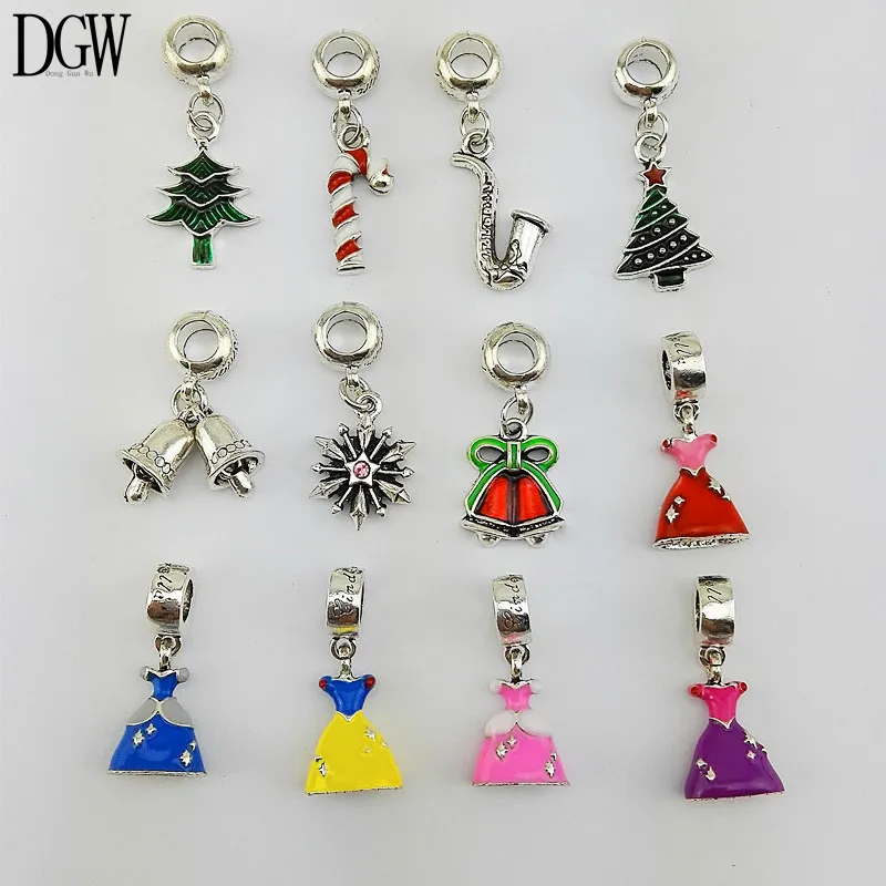 DGW Высокое качество 12 стилей рождественские Очаровательные бусы подходят ПАН