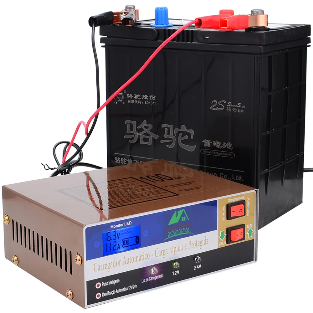 12V/24V 100AH автомобильный Скутер зарядное устройство автоматический светодиодный