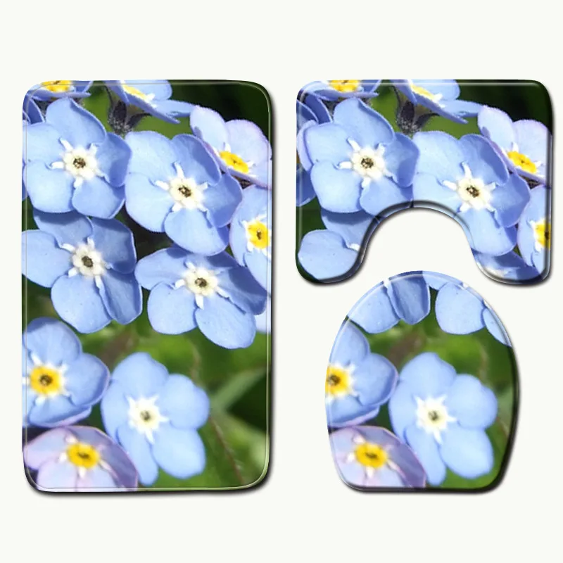 Zeegle Rug for Bathrooms Floor Set 3pcs Bath Decor Bathroom Carpet Absorbent Toilet Mat Rugs Non-slip Shower | Дом и сад