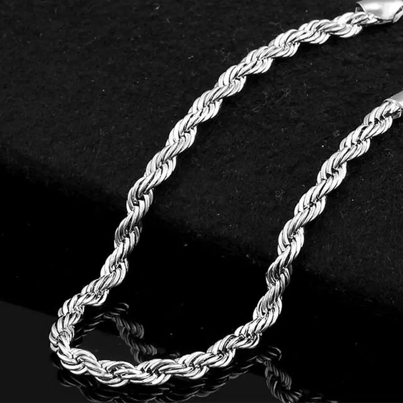 Hot Sale Beautiful Fashion Elegant Silver Plated WOMEN 4MM Rope Lovely Bracelet Good Quality Gorgeous Jewelry | Украшения и