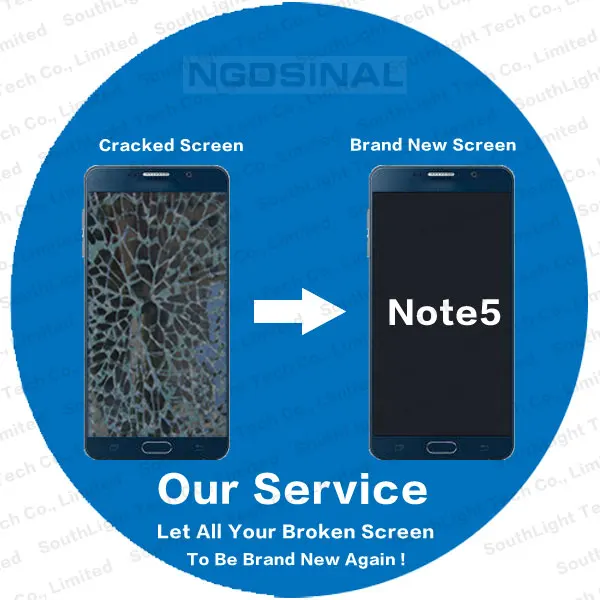 Оригинальный ремонтный сервис для Samsung Galaxy Note 5 ЖК-экран N920 N920F AMOLED дисплей в сборе