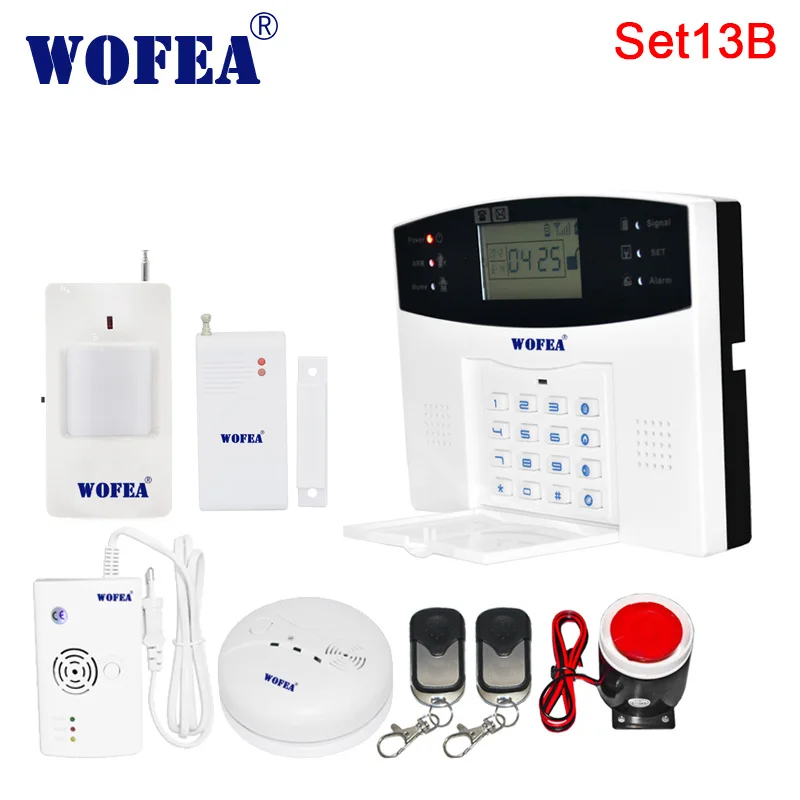 106 Zone lcd GSM сигнализация с голосовой подсказкой двухсторонняя Интерком Домашняя безопасность burglarproof - Цвет: Set13B