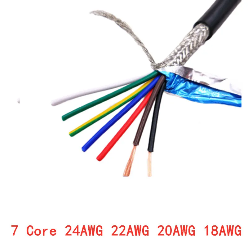 

Экранированный кабель NIQEZNIL медный 26/24/22 AWG 2/3/4/5/6/7/8 жил 1 метр