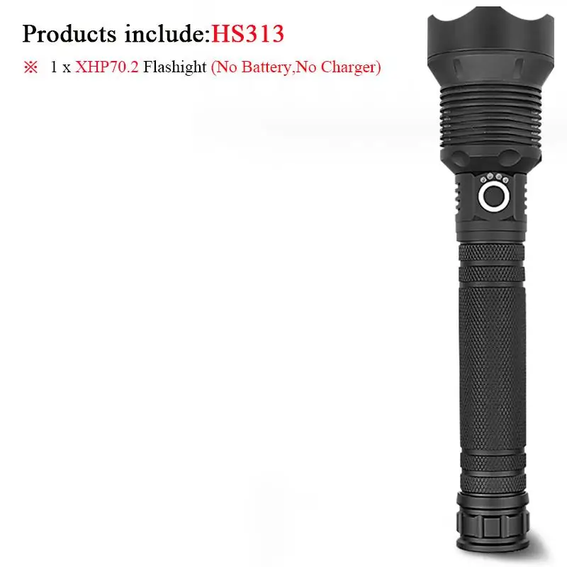 HS313A1 100000 люмен xhp70.2 Ультра мощный фонарик usb Zoom СВЕТОДИОДНЫЙ Фонарь охотничий xhp70 xhp50 18650 или 26650 перезаряжаемый аккумулятор - Испускаемый цвет: HS313A1