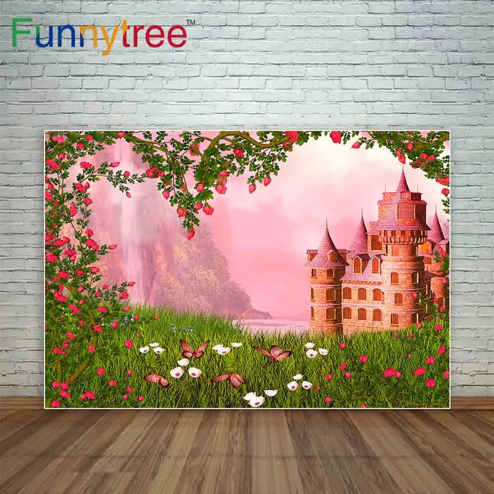 Новый Фотофон Funnytree с изображением замка цветка водопада Сказочный пейзаж на