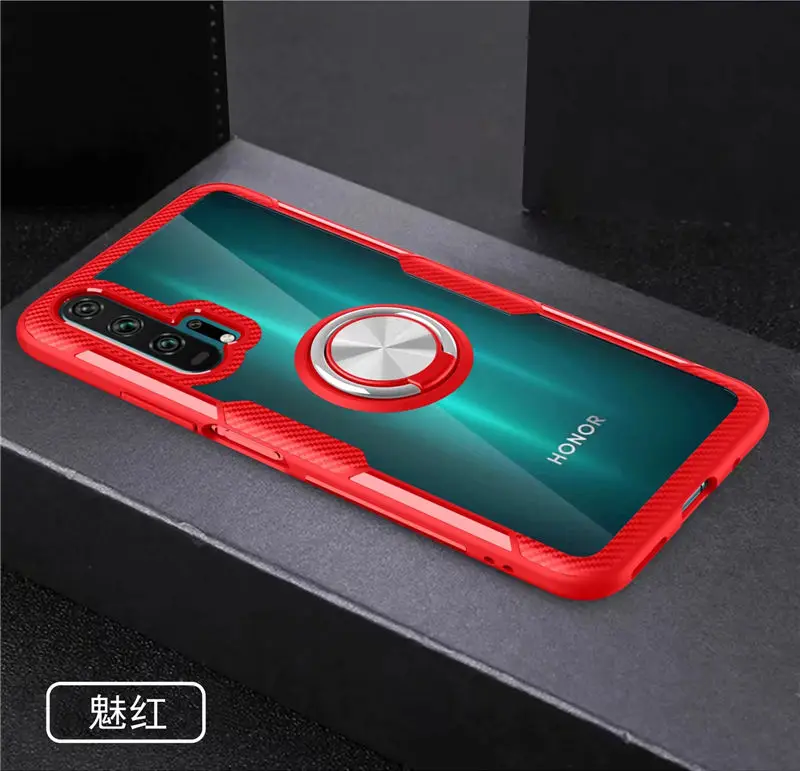 For Huawei Honor 20 Pro Honor20 10 Lite 10i 20i Case Magnetic Ring Stand Cover for Honor 7X 8X Max 8S Y5 P Smart Plus - Цвет: Red