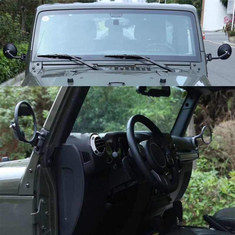 2 шт. автомобильные черные металлические зеркала заднего вида для Jeep Wrangler JK TJ LJ
