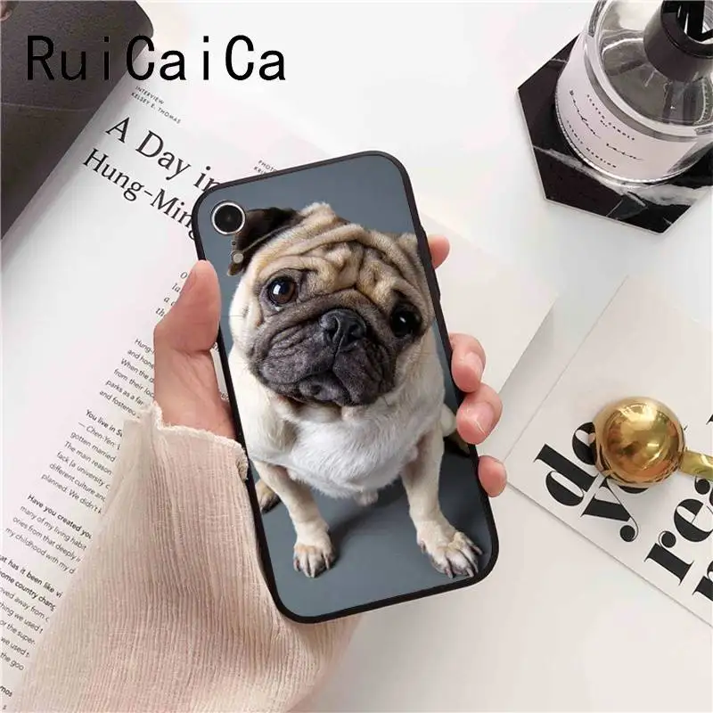 Ruicaica животное милый Мопс собака шаблон мягкий чехол для телефона из ТПУ iPhone 8 7 6 6S