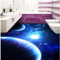 Free Shipping Blue fantasy universe 3D star floor painting corridor living room lounge KTV self-adhesive floor wallpaper