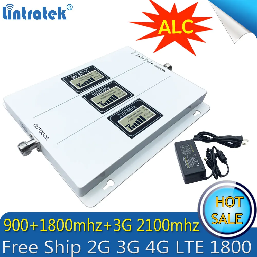 Бесплатная доставка GSM 900 WCDMA 2100 LTE 1800 2G 3g 4G ALC усилитель сигнала 70dB сотовый телефон