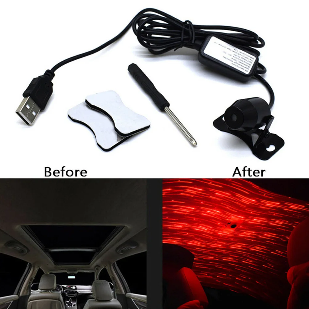 Проектор USB автомобильный потолочный светильник Метеор Звезда окружающий
