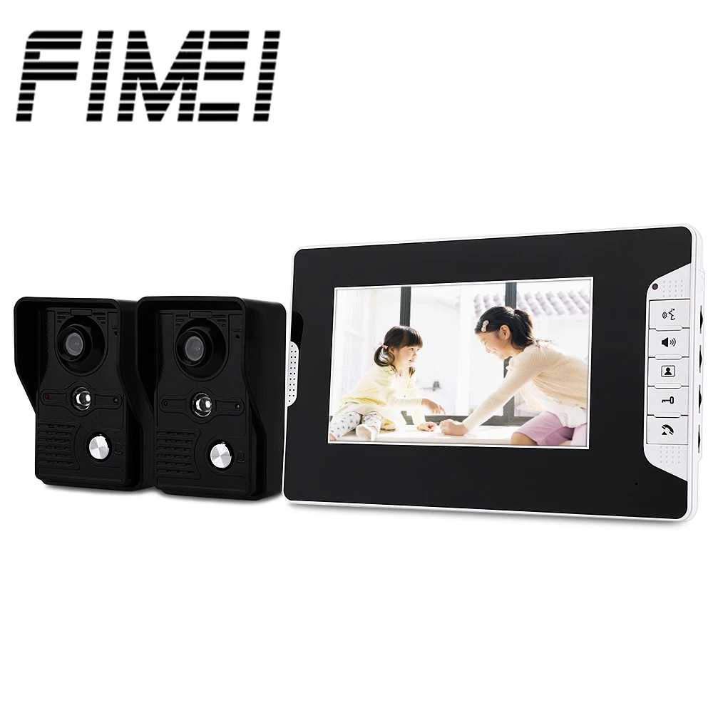 Fimei sy813mkb21 7 дюймов видео телефон двери Дверные звонки Домофон Kit 2 камеры 1