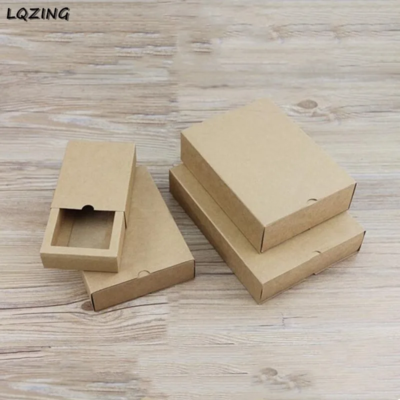 50 шт. скользящая крышка картонная черная крафт-бумага Ювелирная коробка мыло