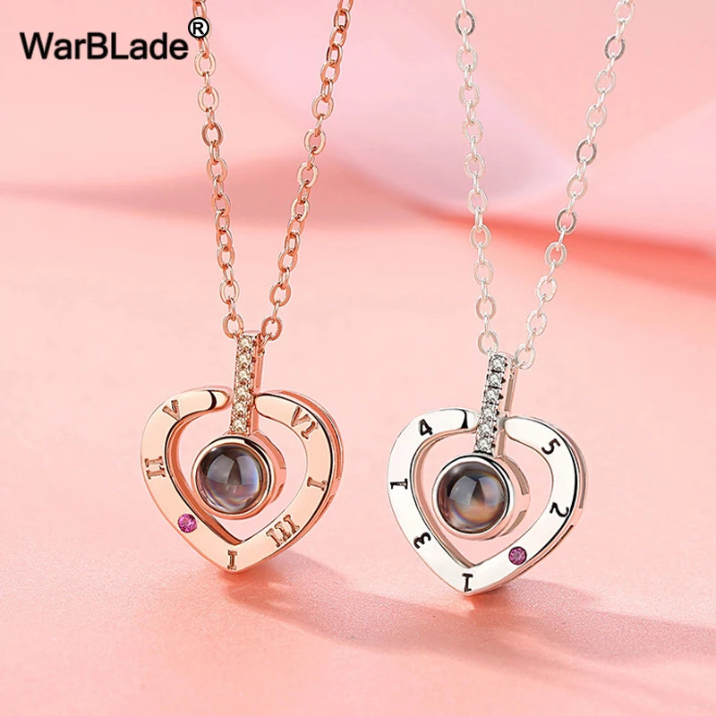 WarBLade горячее 100 языковое Ожерелье I love You золотые серебряные воспоминания о