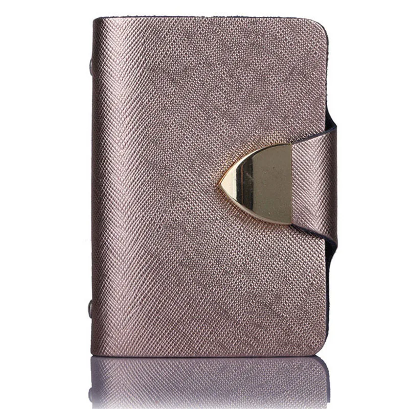 Pink Новинка, модные унисекс держатели для кредитных карт, натуральная кожа, много слотов для карт из ПВХ, металлическая застежка, визитница, ID Держатели, коровья кожа - Цвет: Pink