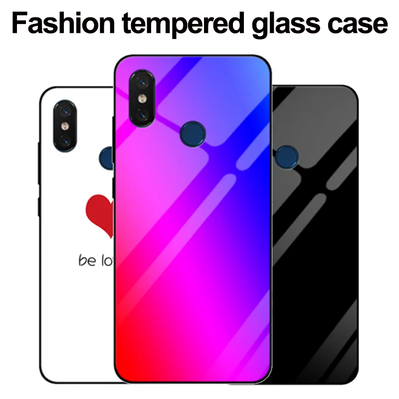 5 84 &quotсплошной цвет для xiaomi redmi 6 pro чехол с постепенным изменением синего