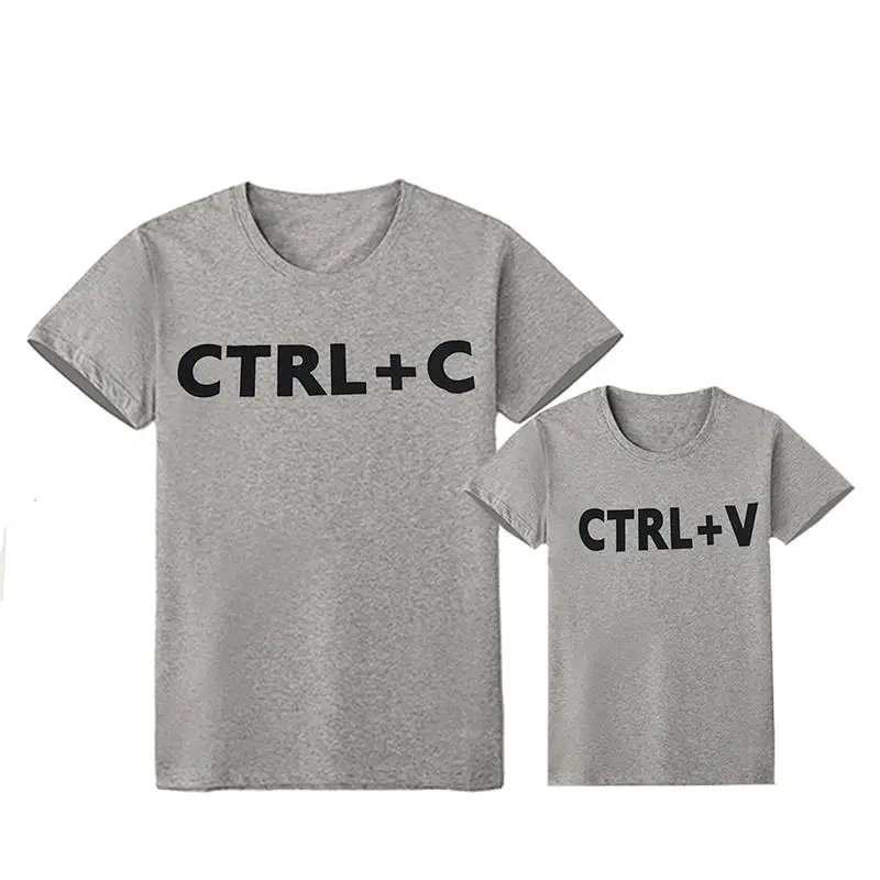 CTRL C+CTRL V Pattern Family Look Dad Son T Shirts Matching Clothes Boys Children Clothing Outfits | Мать и ребенок