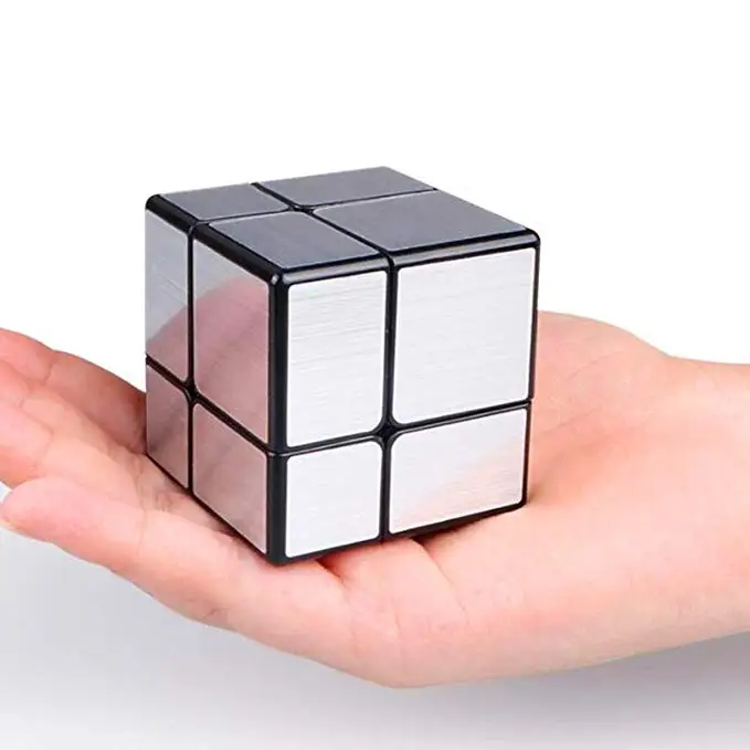 Cuber Speed 2x2 зеркальный черный корпус с серебряным магическим кубом зеркальные