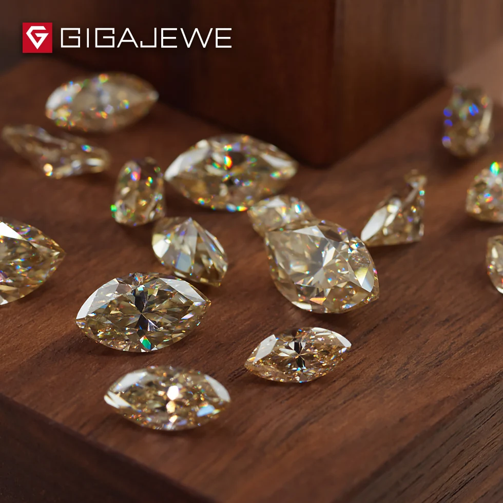 Жёлтые бусины GIGAJEWE с муассанитом и камнем маркиза|stone fashion|colorful beadsbeads diy |